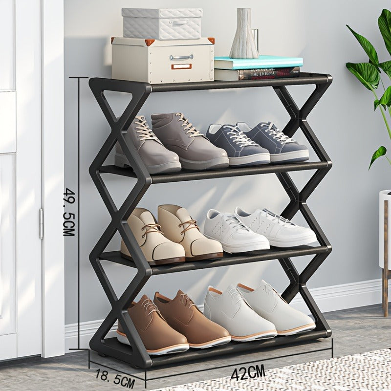 4-Layer X Shoe Rack – Durable Multi-Layer Home Storage Rack for Living Room & Bedroom Organization
