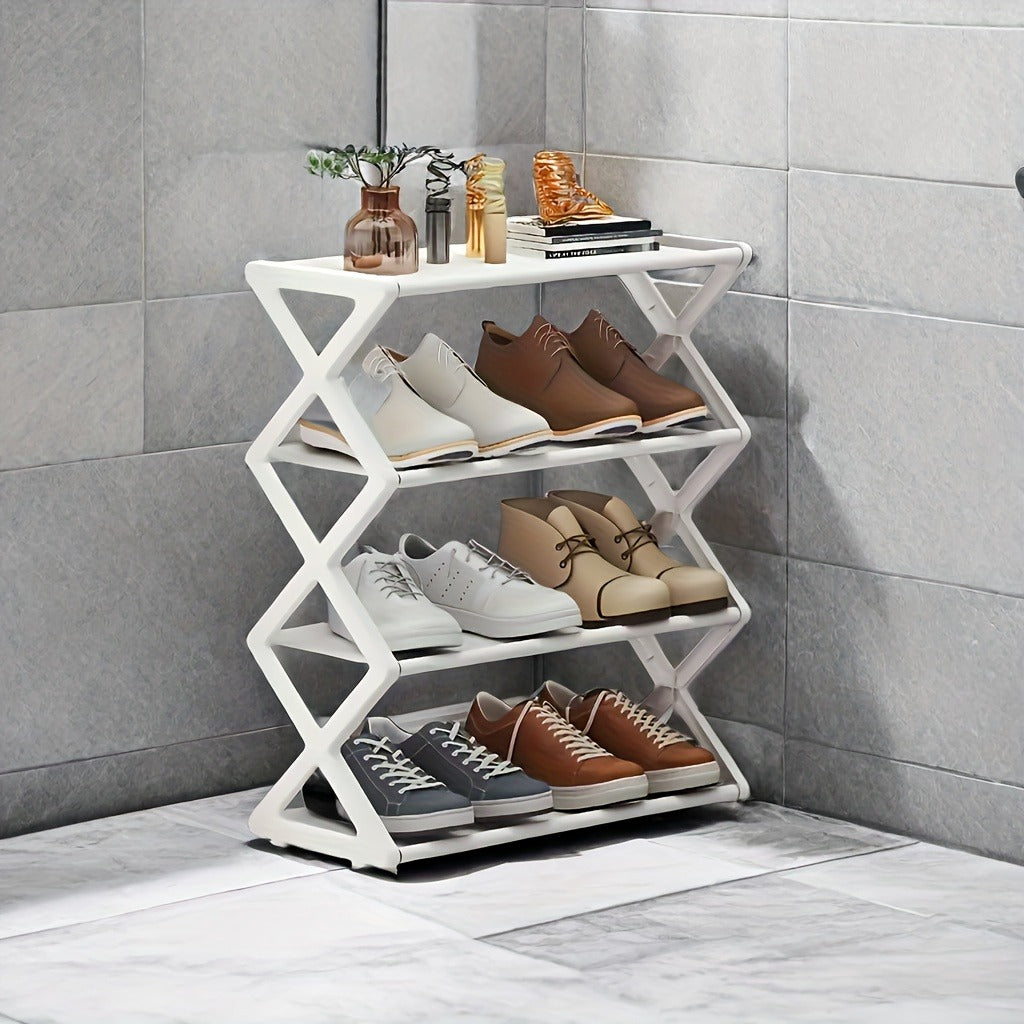 4-Layer X Shoe Rack – Durable Multi-Layer Home Storage Rack for Living Room & Bedroom Organization