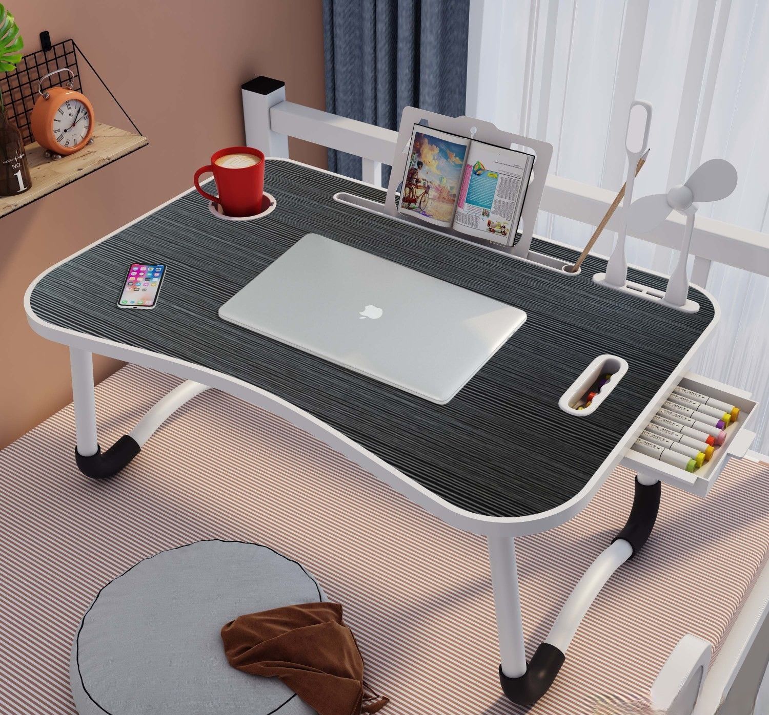 Injection Moulded Folding Table With Cup Holder