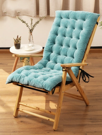 Non-Slip Rocking Chair Cushion Set with Thick Padding and Tufted Design Solid One-Piece Seat Pad & Back Cushion with Ties for Living Room Rocker
