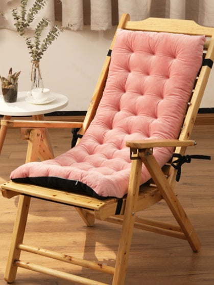 Non-Slip Rocking Chair Cushion Set with Thick Padding and Tufted Design Solid One-Piece Seat Pad & Back Cushion with Ties for Living Room Rocker