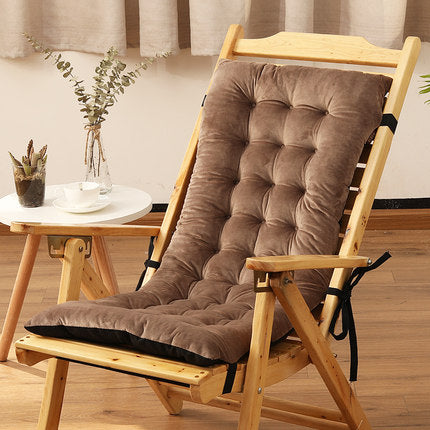 Non-Slip Rocking Chair Cushion Set with Thick Padding and Tufted Design Solid One-Piece Seat Pad & Back Cushion with Ties for Living Room Rocker