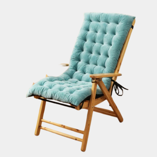 Non-Slip Rocking Chair Cushion Set with Thick Padding and Tufted Design Solid One-Piece Seat Pad & Back Cushion with Ties for Living Room Rocker